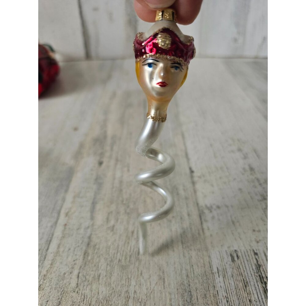 Radko snake‎ prince corkscrew King ornament swirl glitter Xmas tree